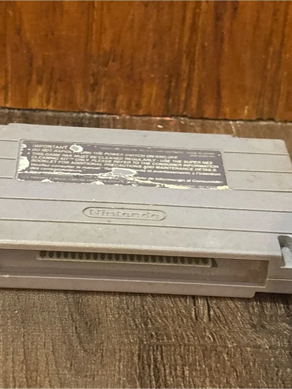 Nintendo Super Mario World SNES Cartridge - Light Gray Shell, Blue Label